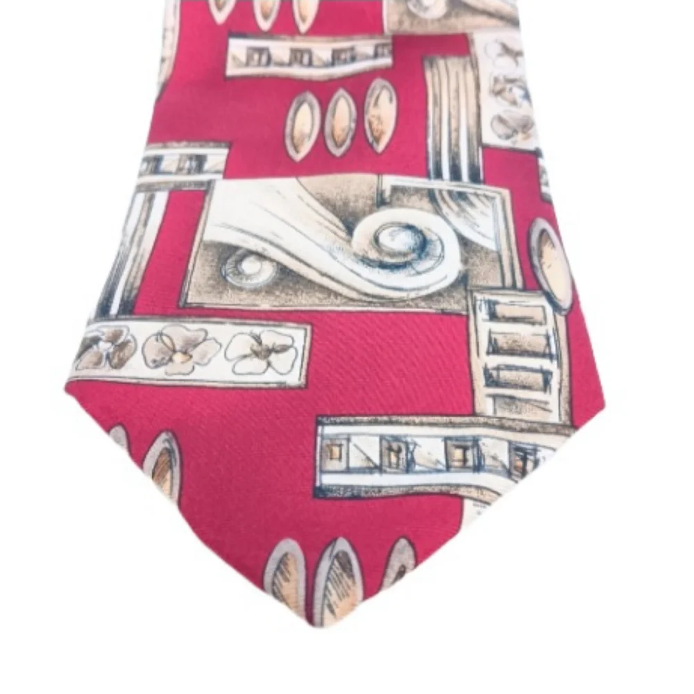 Vintage Silk Michael Austin Tie | EUC | Burgundy & Tans